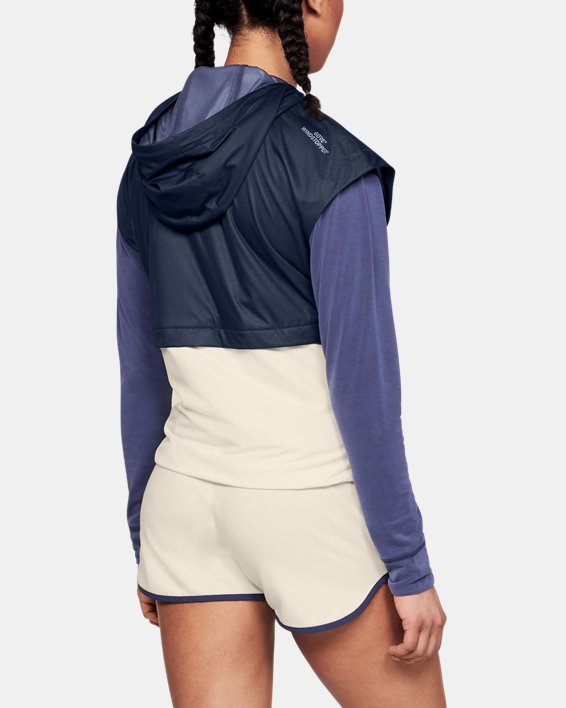 Women's UA Unstoppable GORE® WINDSTOPPER® Hooded Vest, Blue, pdpMainDesktop image number 2
